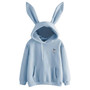 Winter Rabbit Ears Fashion Hoody Casual Solid Color Warm Sweatshirt Hoodies For Women