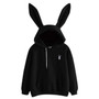 Winter Rabbit Ears Fashion Hoody Casual Solid Color Warm Sweatshirt Hoodies For Women