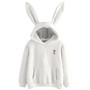 Winter Rabbit Ears Fashion Hoody Casual Solid Color Warm Sweatshirt Hoodies For Women