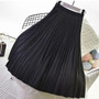 Two Layer Spring Women Suede Skirt Long Pleated Skirts