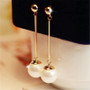 Long Pearl Drop Earrings for Women jewelry  Gold Color