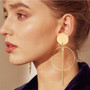 New Long Crystal Tassel Gold Color Dangle Earrings