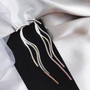 Vintage Gold Color Bar Long Thread Tassel Drop Earrings for Women