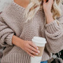 Women's Loose Knit V-Neck Sweater