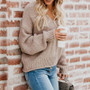 Women's Loose Knit V-Neck Sweater