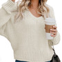 Women's Loose Knit V-Neck Sweater