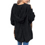 Women's Long Sleeve Hooded Leopard Pocket Cardigan