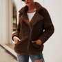 Royal Zipper Long Sleeves Pocket Plush Jacket