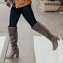 Women Winter Warm High Heels Knee High Boots