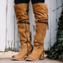 Women Lace-Up High Heels Over Knee High Boots