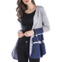 Mysterious Blue Gradient Open Front Knit Cardigan