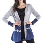 Mysterious Blue Gradient Open Front Knit Cardigan