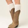 Knitting Leg Warmers Women Winter Crochet Hollow Out Boot Socks