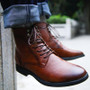 Fashion Rivet Men Lace Up Leather Boots