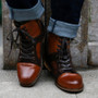 Fashion Men Lace Up  Ankle Leather Boots