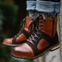 Fashion Men Lace Up  Ankle Leather Boots