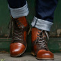 Fashion Men Lace Up  Ankle Leather Boots