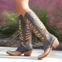 Cowgirl Heeled Leather Women Knee Boots