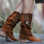 Ladies Gladiator Vintage Mid-Heels Winter Boots