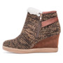 Wedge Knitted Fluff Buckle Ankle Boots