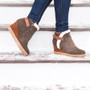 Wedge Knitted Fluff Buckle Ankle Boots