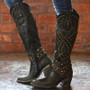 Distressed Leather Cowgirl Boots