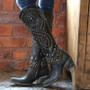 Distressed Leather Cowgirl Boots