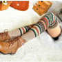 Women Bohemis Crochet Knitted Long Leg  Boot Socks