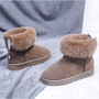 Women Winter Sweet Flock Slip-on Woolen Snow Boots