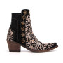 Fashion Embroidered Side Zipper Women's Ankle Boots