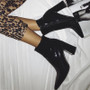 Black Patent Leather Fashion Pointed Toe Boots