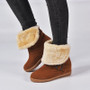 Women Casua Warm Fur Flats Winter Snow Boots