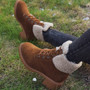 Gladiator Low Heel Autumn Warm Fur Women's Ankle Boots