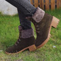Gladiator Low Heel Autumn Warm Fur Women's Ankle Boots