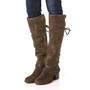 Vintage Knee-High Zipper Suede Boots