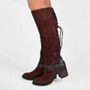 Vintage Knee-High Zipper Suede Boots