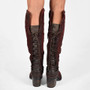 Vintage Knee-High Zipper Suede Boots