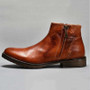 Vintage PU Leather Low Heels Men's Ankle Boots