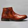 Vintage PU Leather Low Heels Men's Ankle Boots