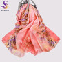 2016 Winter Fashion Women's Scarf Hot Sale Mulberry Silk Scarves Shawl Female Long Silk Scarf Blue and Coffee 180*110cm