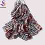 2016 Winter Fashion Women's Scarf Hot Sale Mulberry Silk Scarves Shawl Female Long Silk Scarf Blue and Coffee 180*110cm