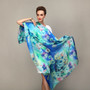 2016 Winter Fashion Women's Scarf Hot Sale Mulberry Silk Scarves Shawl Female Long Silk Scarf Blue and Coffee 180*110cm