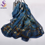 2016 Winter Fashion Women's Scarf Hot Sale Mulberry Silk Scarves Shawl Female Long Silk Scarf Blue and Coffee 180*110cm