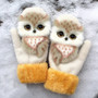 Women Winter Gloves Ladies Girls Outdoor Thick 3D Cartoon Cat Warm Mittens Thicken Men And Women Gloves Christmas Gifts