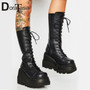 DORATASIA Big Size 35-43 Brand Design Ladies High Platform Boots Fashion Zip High Heels Boots Women 2020 Wedges Shoes Woman