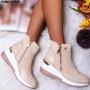 PUIMENTIUA Women Sneakers Ladies Thicken Heel Running Shoes zipper Leather Platform Trainers Tenis Feminino Zapatos De Mujer