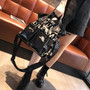 Branded 2020 Rivet Letter Ladie Shoulder Bag High Quality Leather Luxury Handbags For Women Rivet Designer Black Tote Travel Bag