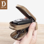 DIDE Vintage Genuine Leather Car Key Bag Small Coin Purse Wallets Men women Keys Organizer Keychain Double zipper Cover Key Case