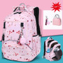 Large Capacity Schoolbag Student School Backpack Floral Printed Primary School Bags Bookbags for Teenage Girls Kds Backpack