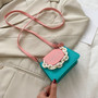 Youth Ladies Simple Versatile Bag Women Mini Crossbody Bag Acrylic Chain Lady Hit Color PU Leather Shoulder Pouch